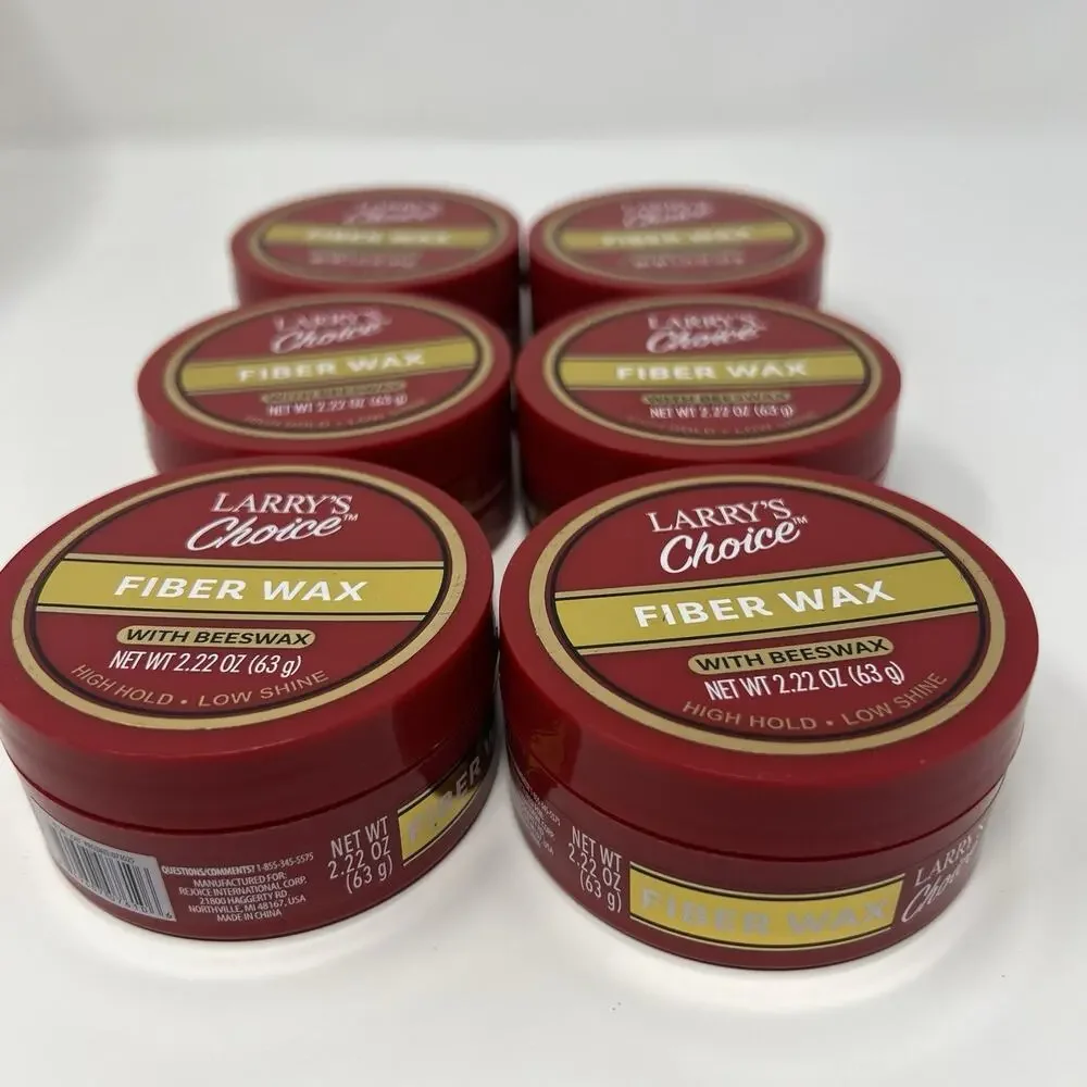 Lot Of 6 - Fiber Wax W/Beeswax High Hold Low Shine 2.22 0z NEW Larry’s Choice
